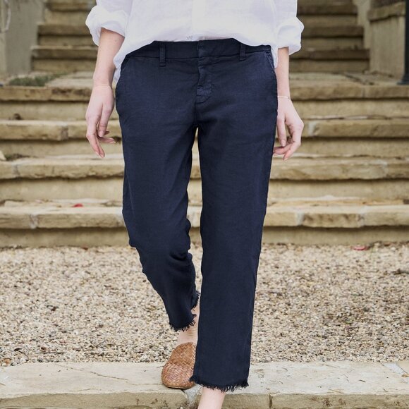 Frank & Eileen Wicklow Crop Pant in Navy Size 12 - Picture 1 of 4